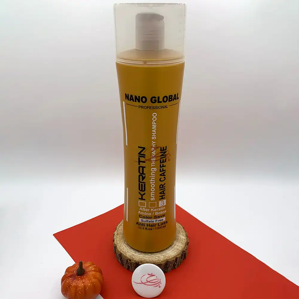 شامپو تراپی کراتینه و کافئین نانو گلوبال طلایی 1000 میل