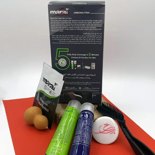 کیت رنگ مو قهوه‌ای مشکی مردانه مارال