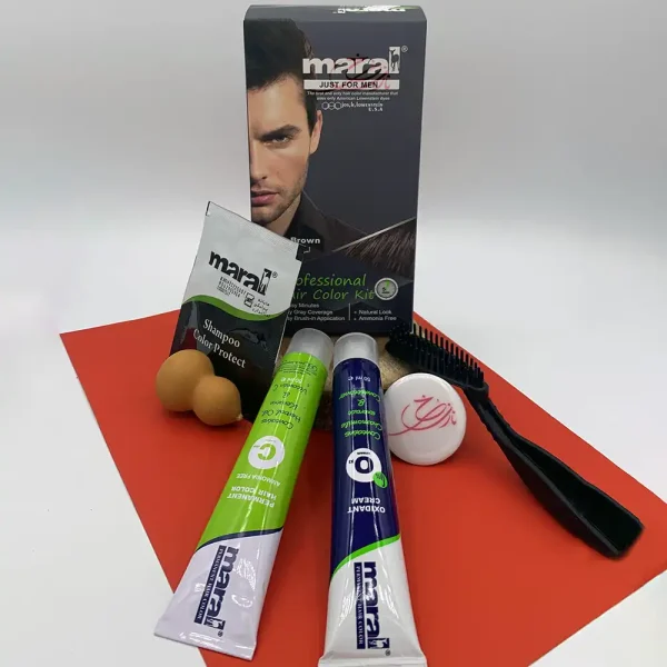 کیت رنگ مو قهوه‌ای مشکی مردانه مارال