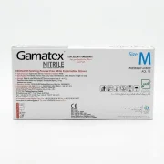 دستکش نیتریل مشکی گاماتکس سایز M بسته 100 عددی