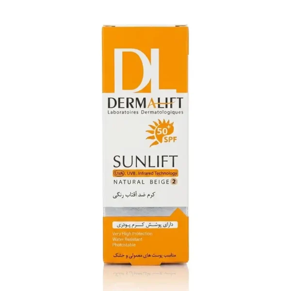 کرم ضد آفتاب SPF50 رنگی درمالیفت مدل Sunlift (بژ طبیعی) 40 میلی لیتری
