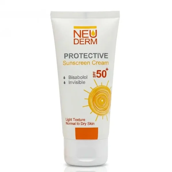 کرم ضد آفتاب SPF 50+ بی‌رنگ نئودرم پروتکتیو پوست نرمال و خشک 50 میلی لیتری