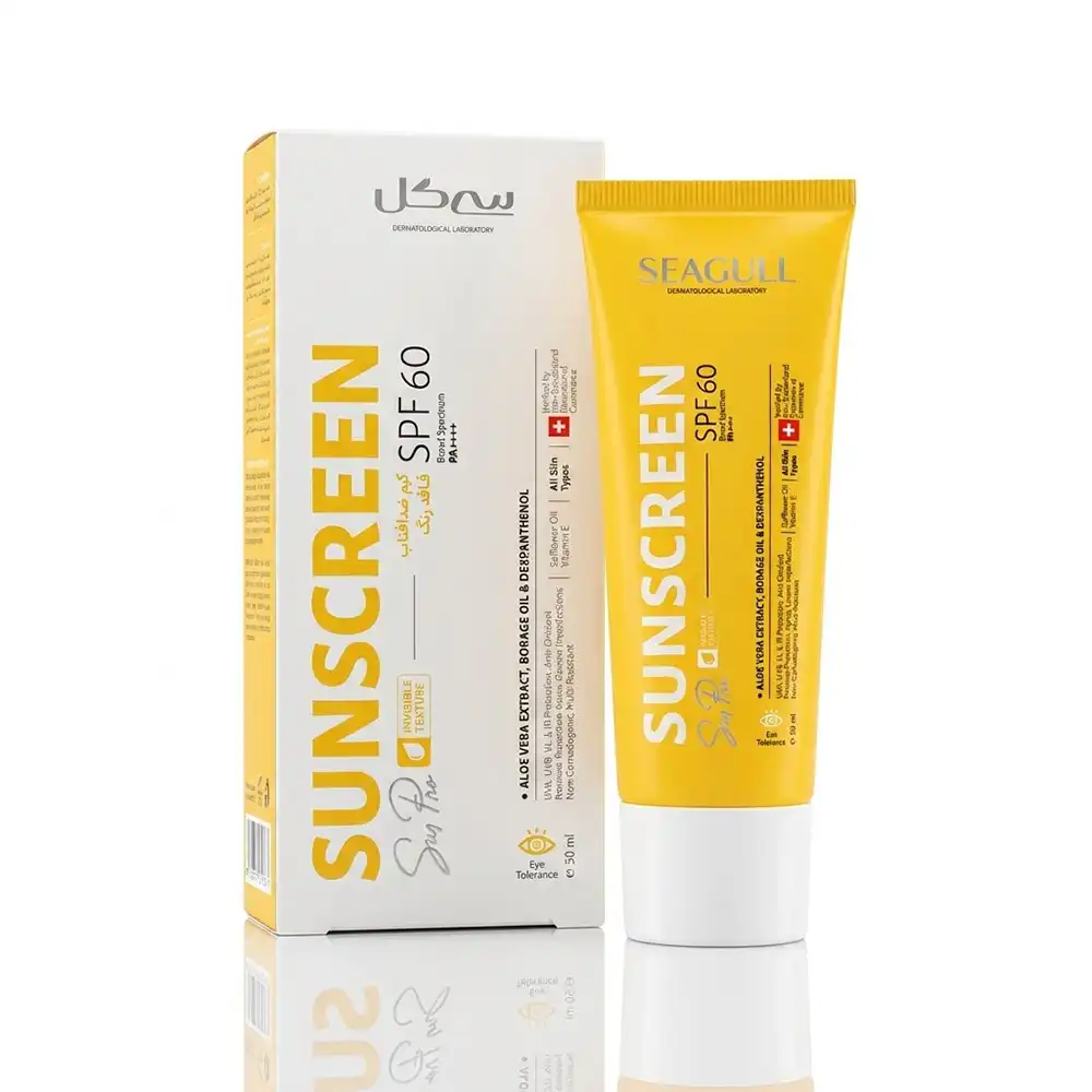 کرم ضد آفتاب سی گل بی رنگ SPF 60 انواع پوست 50 میلی لیتری کرم ضد آفتاب سی گل بی رنگ SPF 60 انواع پوست 50 میلی لیتری