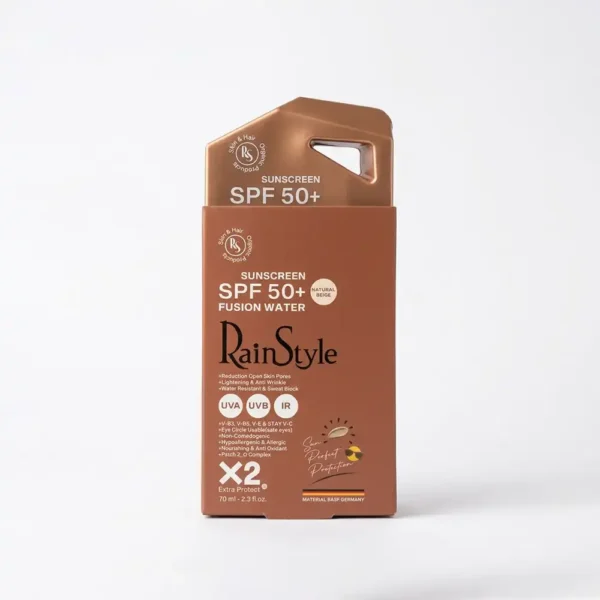 ضدآفتاب فیوژن واتر SPF 50 رین استایل (بژ طبیعی) ضدلک و چروک 70 میلی لیتری