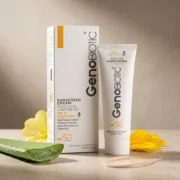 کرم ضدآفتاب SPF50 رنگی ژنوبایوتیک بژ روشن پوست چرب 50 میلی لیتری